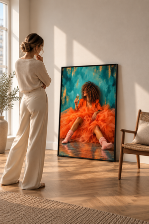 Lærredstryk – Orange Off Duty, billede 4