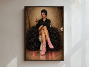 Lærredstryk – Champagne & Socks, billede 4