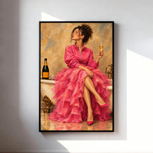 Lærredstryk – Champagne in Pink, billede 4