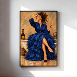Lærredstryk – Dressed for Champagne, billede 4