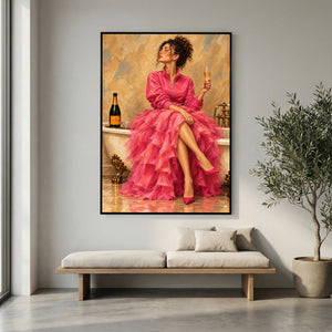 Lærredstryk – Champagne in Pink, billede 3