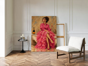 Lærredstryk – Champagne in Pink, billede 5